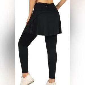 ANIVIVO Skirted Leggings, Back Zippered Pocket,  Side Pockets Women's Medium